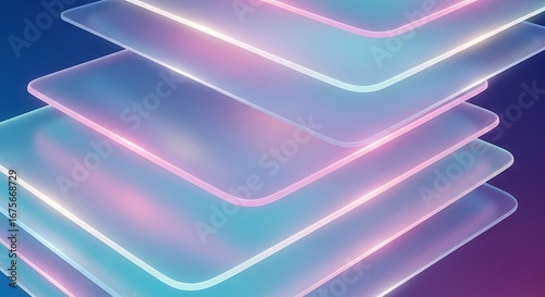 Abstract Holographic Layers Modern Geometric Design.