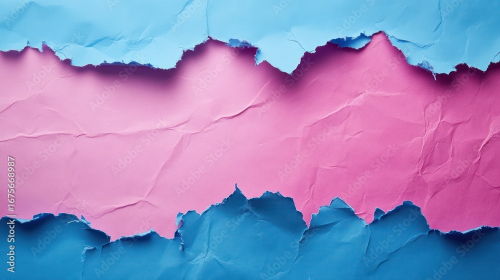 Obraz premium Abstract textured paper background, vibrant colors, torn edges. Creative graphic design element