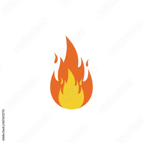 Vivid graphic of a stylized flame against a striking black background.