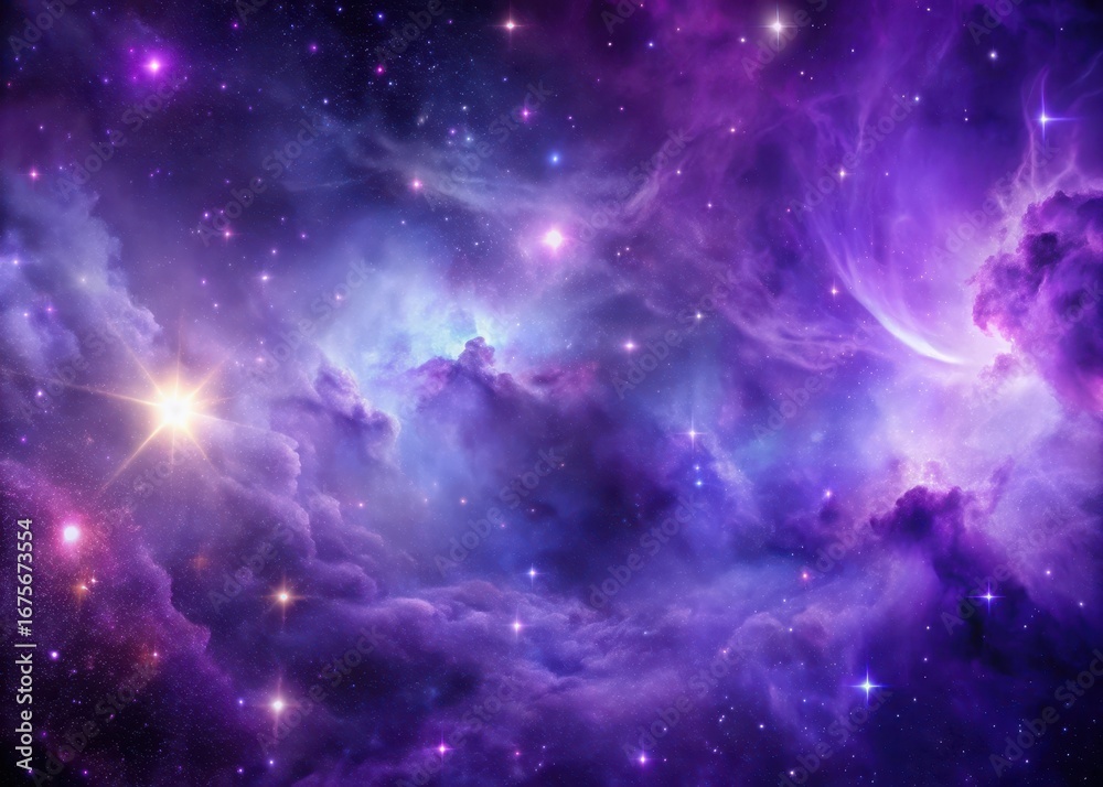 Fototapeta premium Cosmic Purple Nebula Background