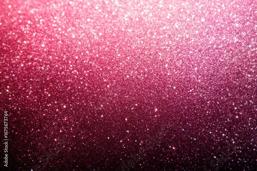 Close-up of sparkling pink glitter with shimmering particles creating a gradient effect from light to dark pink, evoking a festive and glamorous feeling