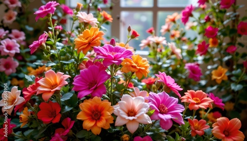 Wallpaper Mural Colorful Floral Bouquet with Warm Light and Garden Backdrop Torontodigital.ca