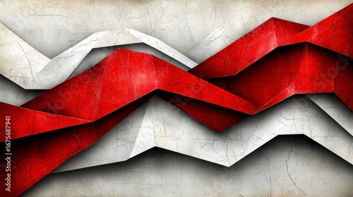Minimalist Red and White Abstract Design with Textured Layers for Modern Advertising and Creative Layouts