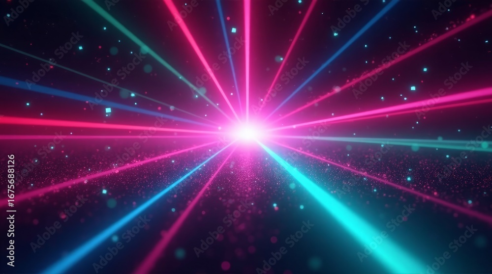 Naklejka premium Radiant Neon Light Streaks abstract pink