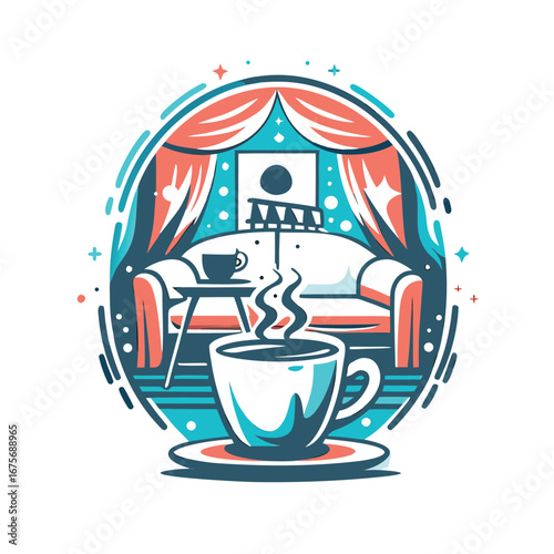 Cozy living room, cup