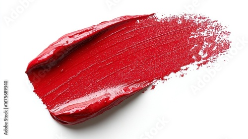 Artistic Red Brush Stroke on Clean Background for Holiday and Creative Concepts, Ideal for Christmas and Festive Themes