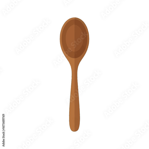 A simple, flat design of a wooden spoon against a dark background.