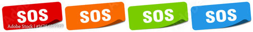 sos sticker. sos sticker set on white background