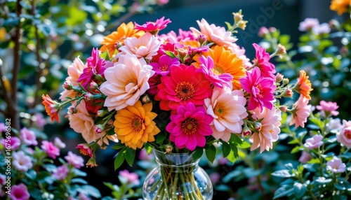 Wallpaper Mural Vibrant Floral Bouquet Garden with Luminous Lighting Torontodigital.ca