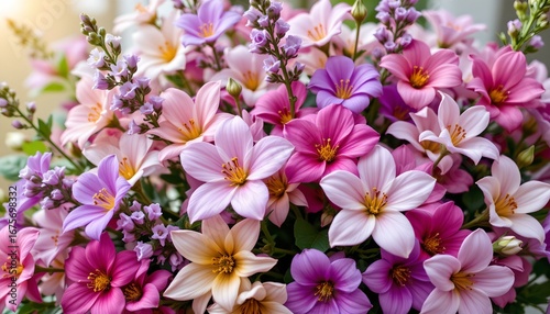 Vibrant Fresh Floral Bouquet with Bright Sunbeam Lighting