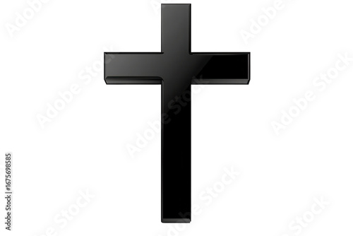 Black simple Christian cross design suitable for various religious contexts, perfect for digital art, graphic design, or decor purposes, evoking a sense of faith and spirituality