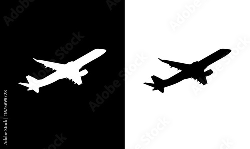 aircraft silhouette vector illustration, air, plan silhouette, silhouette, air, black, art, design, illustration, vector, black, white, solider, military, police, flight, transport, flying, cargo, 