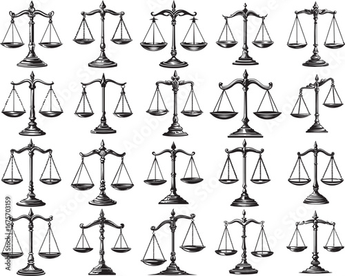 Balance Scale Silhouette Clipart