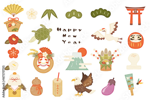 正月イラスト手書風