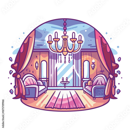Elegant cartoon room