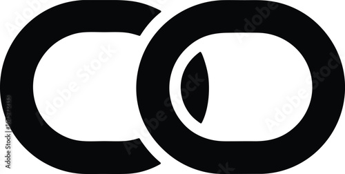 Linked chain circle vector icon.