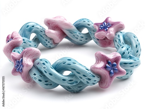 Vibrant Neon Pink and Teal Art Installation with Starfish Design in Realistic Style for Unique Christmas Decor