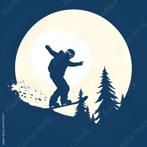Snowboard Silhouette vector illustration