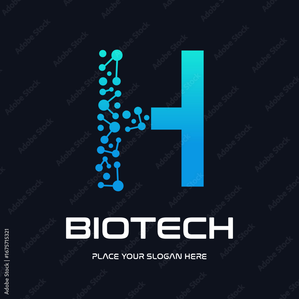 Fototapeta premium A modern and futuristic logo design for biotech and technology companies, featuring a stylized letter 