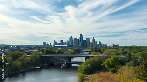 4K Forward Drone Shot of Minneapolis Skyline and Bassett Creek Outfall Entrance