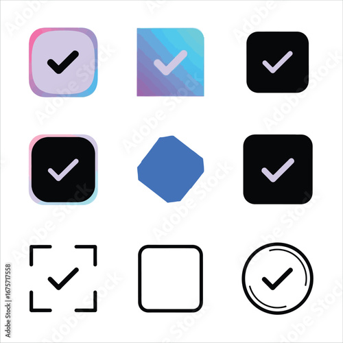 Free Download Checkmark Icons in Various Styles and Designs for Digital Interface and User Experience - GFXLoad