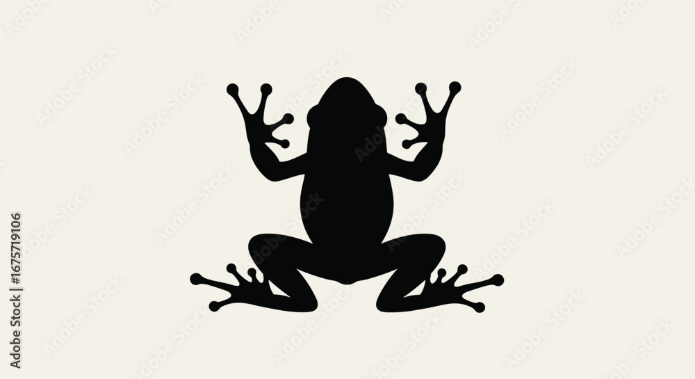 Obraz premium A bold silhouette of a frog ready to leap forward in a vibrant display of natural power and agility