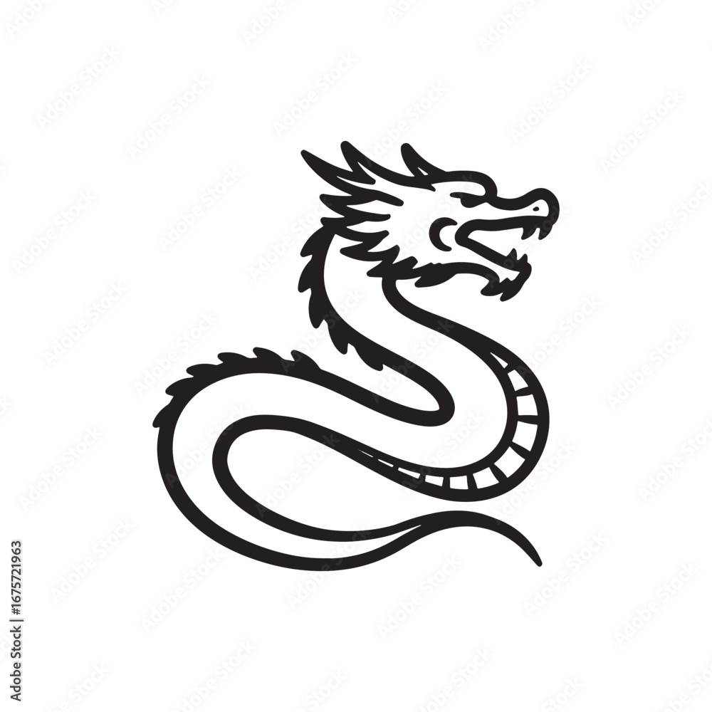Fototapeta premium black dragon vector