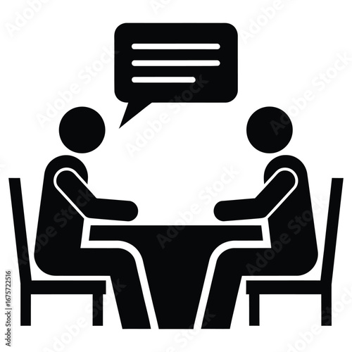 Two people talking icon isolated on white background