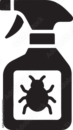 Pesticide spray bottle silhouette icon vector. Gardening and agriculture tool design for plant protection and crop care.