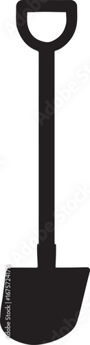 Hoe tool silhouette icon vector. Farming and gardening hand tool design for soil cultivation and agriculture.