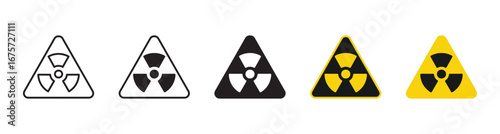 Danger warning  sign. Radiation sign, Biohazard sign, Toxic sign.