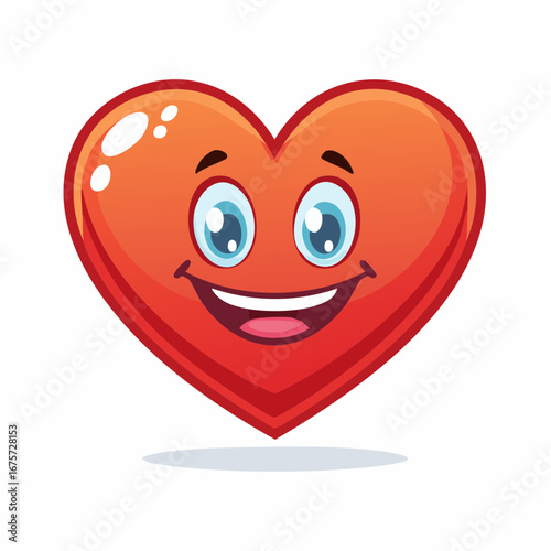Smiling cartoon heart character illustration