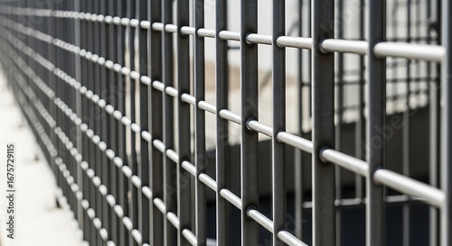 Wallpaper Mural Close up of a metal security fence. Torontodigital.ca