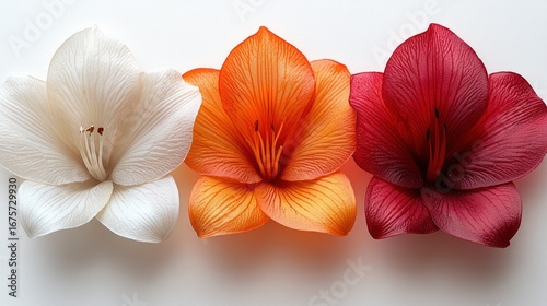 Three decorative artificial flowers