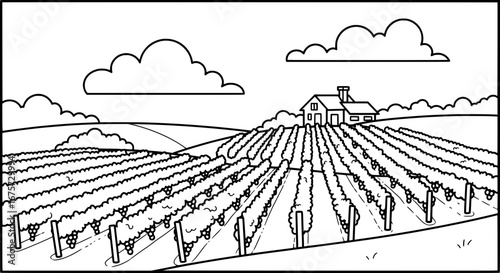 Farming landscape with transparent background