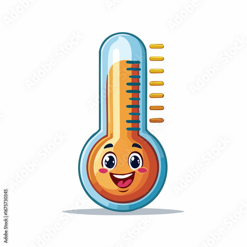 Happy thermometer cartoon character illustration