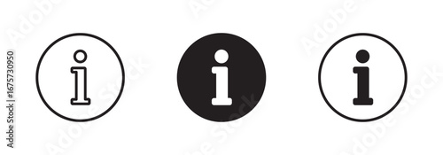 Information, info simple vector icon set .
