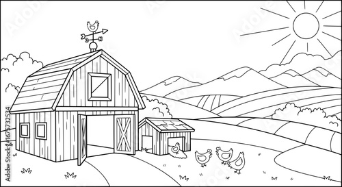 Farmhouse with transparent background