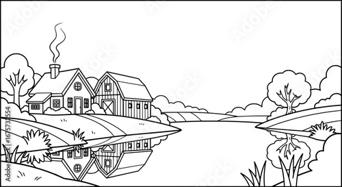 Farmhouses with transparent background