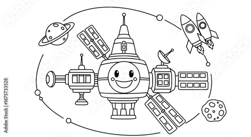 Space robot with transparent background