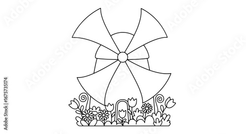 Colorful flower with transparent background