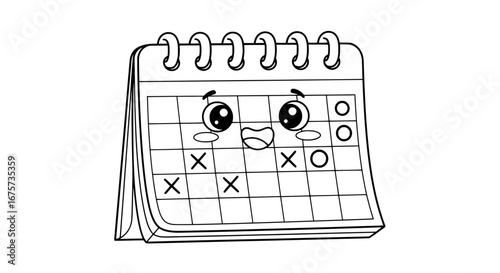 Funny robot playing tic tac toe game with transparent background