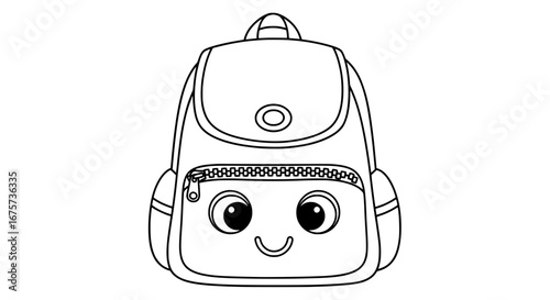 Childrens backpack with transparent background