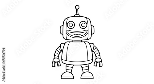 Cute robot with transparent background