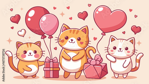 Happy valentine s day greeting with hearts and arrows