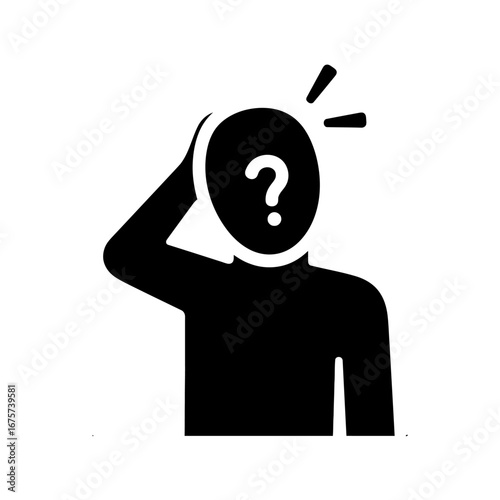 Confused Person Icon with Question Mark