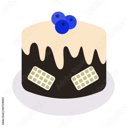 tar cakte with chocolate illustration