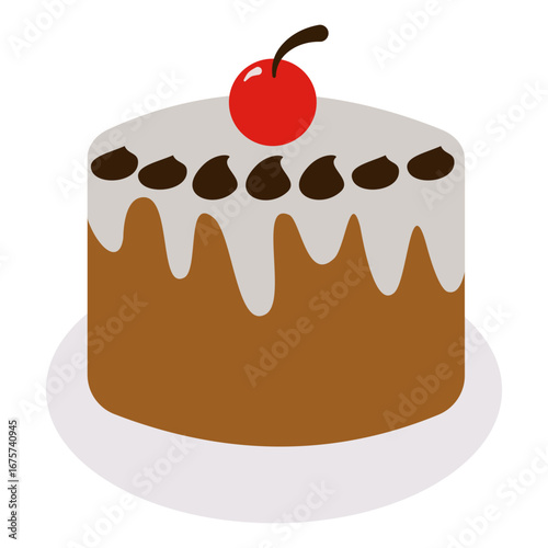 tar cakte with chocolate illustration
