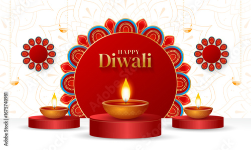 Happy Diwali indian fetival of lights celebration Indian Traditional card background. Diwali celebration vector illustration design