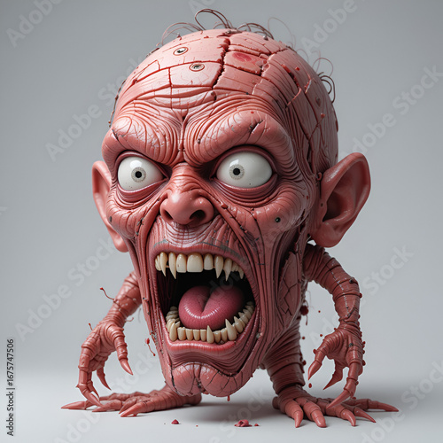 Ugliness and Repulsiveness that is hitting a full scale, showing a very high level of ugliness, overload of it, too much of it. Maximum value, off the charts.  ,3d illustration